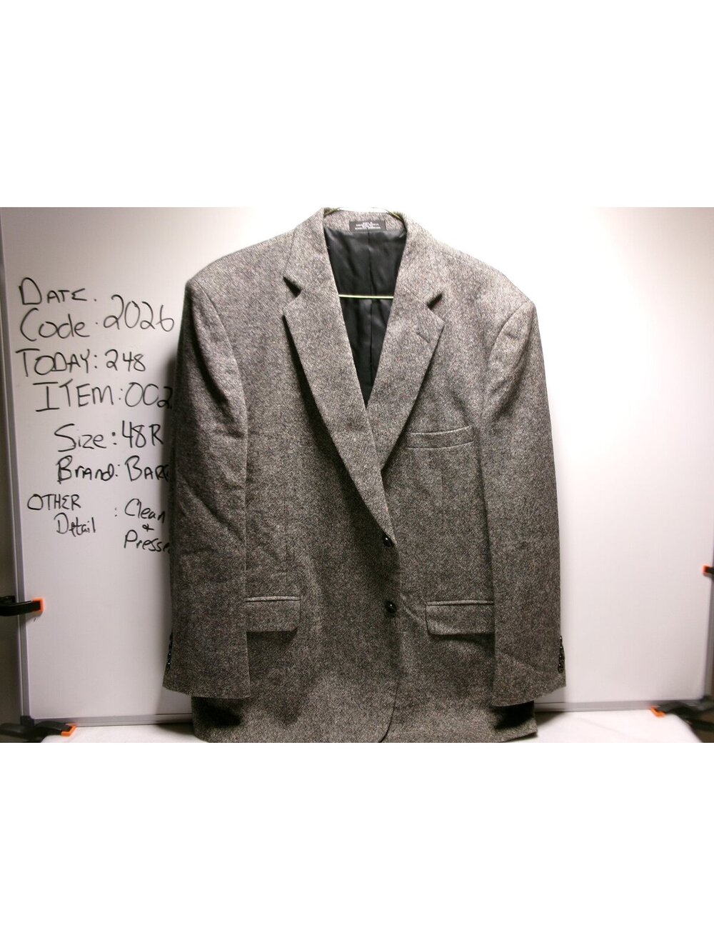 Barrington Mens Gray Sport Coat Blazer Size 48R